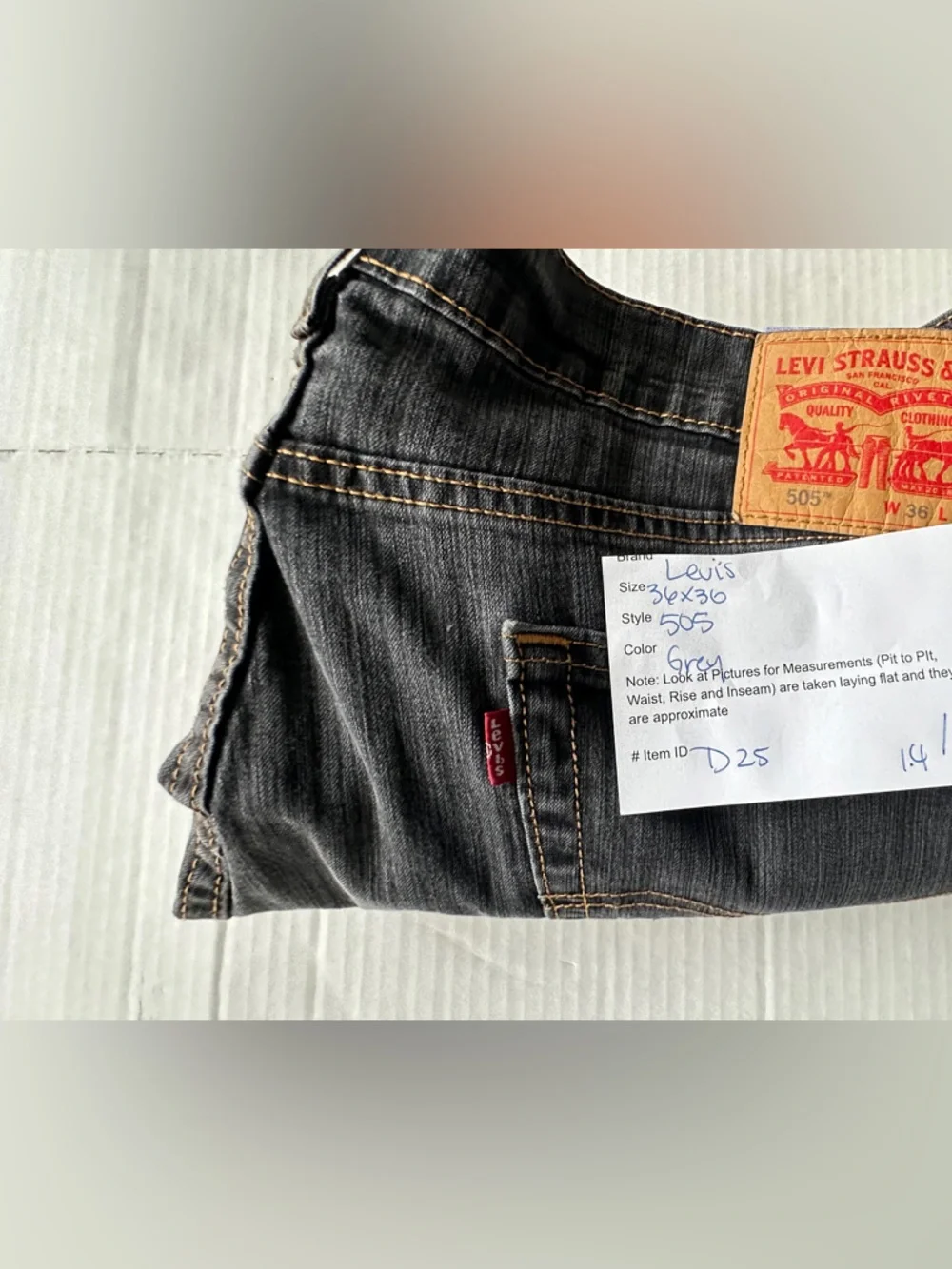 Levi's Mens 505 Jeans 36x30 Straight Leg Regular Fit Stretch‎